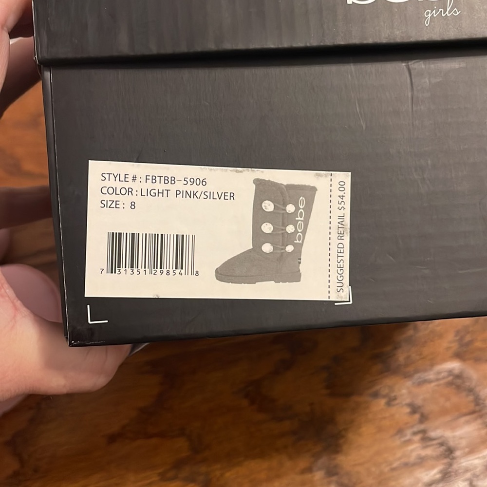 NWT Toddler Girls Bebe Pink Furry Boots - Picture 5 of 6
